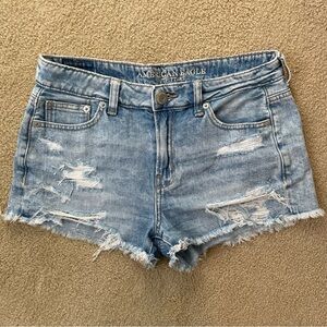 Jean cutoff mid-rise shorts